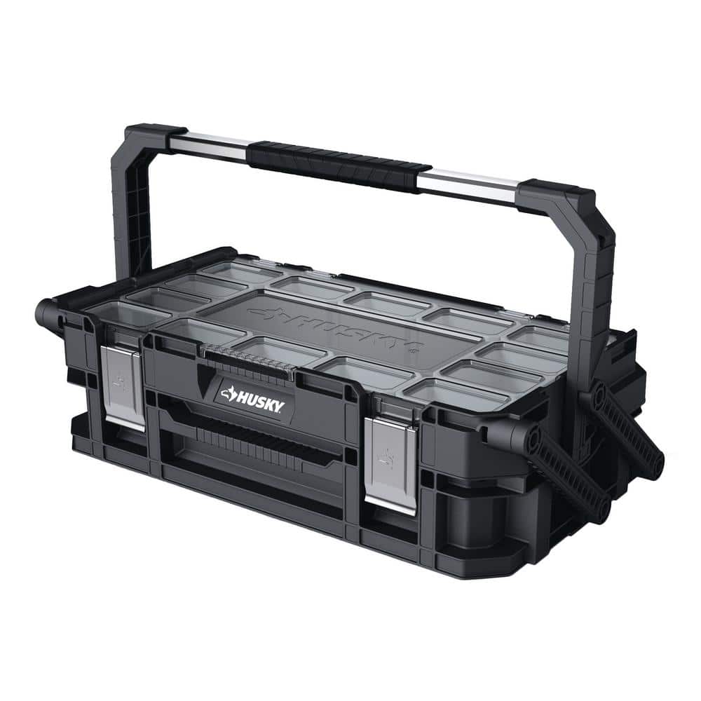 Husky — Connect Stackable Portable Cantilever 22 Removable Compartment Small Tool and Parts Organizer With Steel Handle | Rental Husky — Connect Stackable Portable Cantilever 22 Removable Compartment Small Tool and Parts Organizer With Steel Handle | Rental