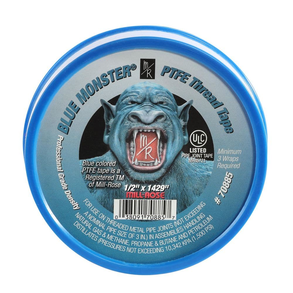 Blue Monster — 1/2 in. x 1429 in. PTFE Thread Seal Tape | Rental Blue Monster — 1/2 in. x 1429 in. PTFE Thread Seal Tape | Rental