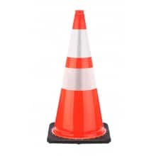 28″ Traffic Cone Black Base, 5.5 lbs w/ 6″ & 4″ 3M Reflective Collar – Orange | Rental 28″ Traffic Cone Black Base, 5.5 lbs w/ 6″ & 4″ 3M Reflective Collar – Orange | Rental