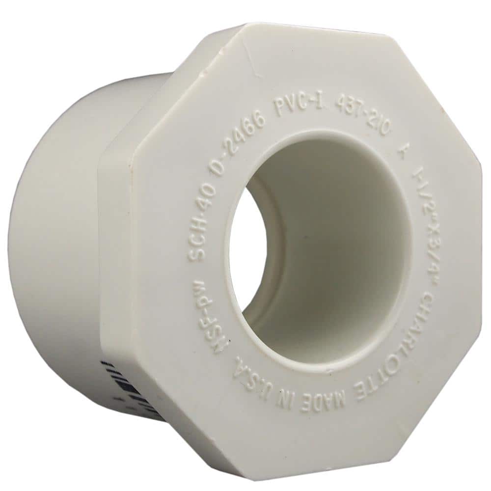 Charlotte Pipe — 1 in. x 3/4 in. PVC Sch. 40 SPG x S Reducer Bushing | Rental Charlotte Pipe — 1 in. x 3/4 in. PVC Sch. 40 SPG x S Reducer Bushing | Rental