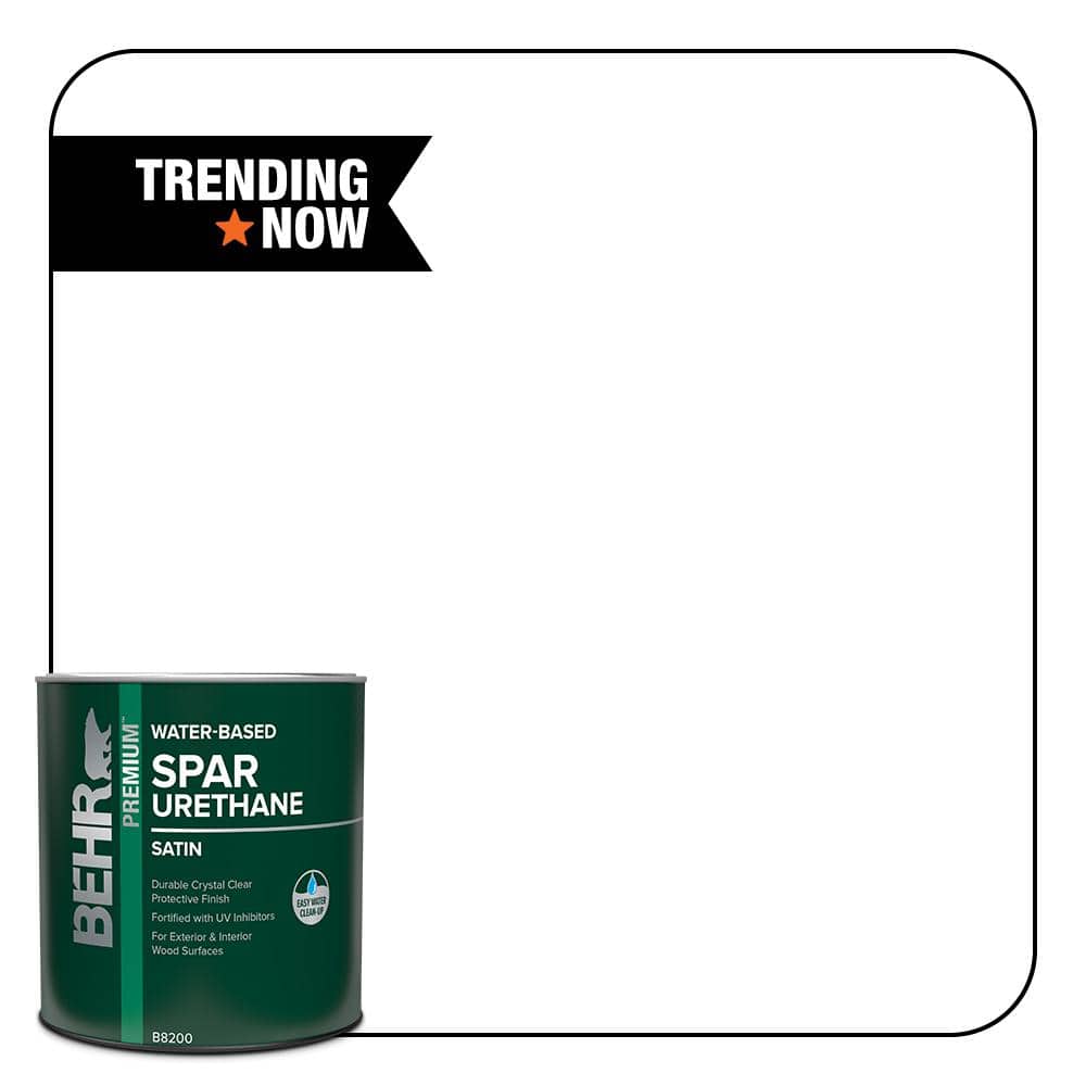 BEHR PREMIUM — 1 qt. Satin Clear Water-Based Interior/Exterior Spar Urethane Wood Sealer | Rental BEHR PREMIUM — 1 qt. Satin Clear Water-Based Interior/Exterior Spar Urethane Wood Sealer | Rental