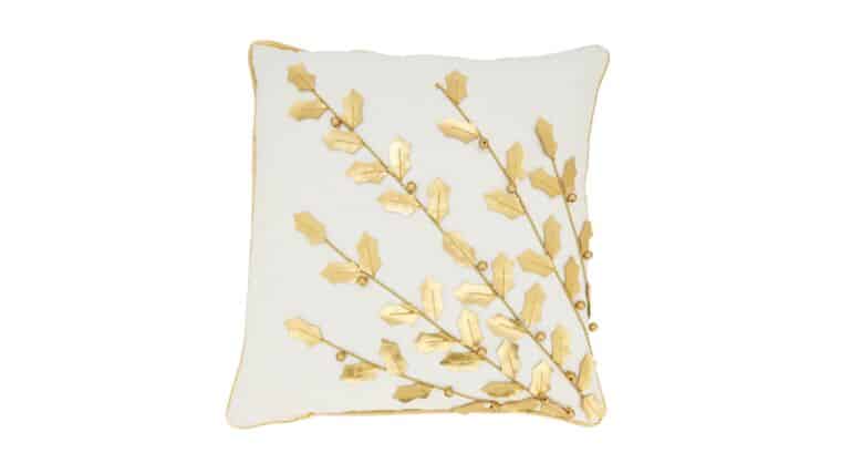 2081 – Poinsettia Branch Pillow – Poly Filled | Rental