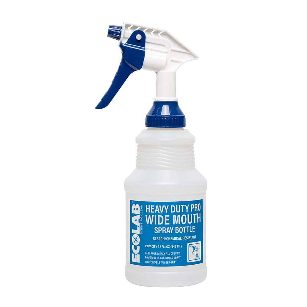 ECOLAB — 32 oz. Heavy-Duty Pro Wide Mouth Bleach Resistant Spray Bottle | Rental ECOLAB — 32 oz. Heavy-Duty Pro Wide Mouth Bleach Resistant Spray Bottle | Rental