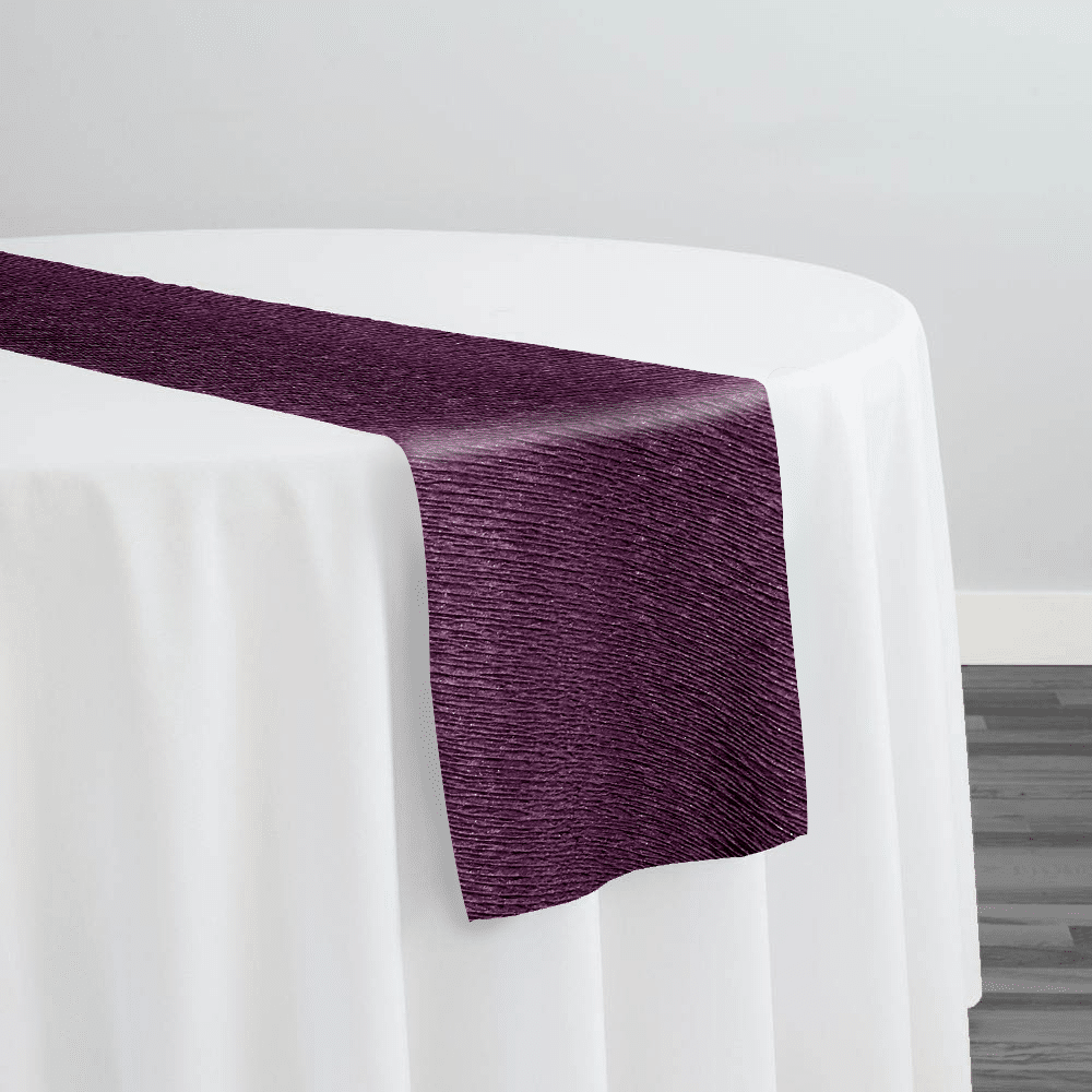 Bella Crepe Table Runner in Eggplant | Rental Bella Crepe Table Runner in Eggplant | Rental