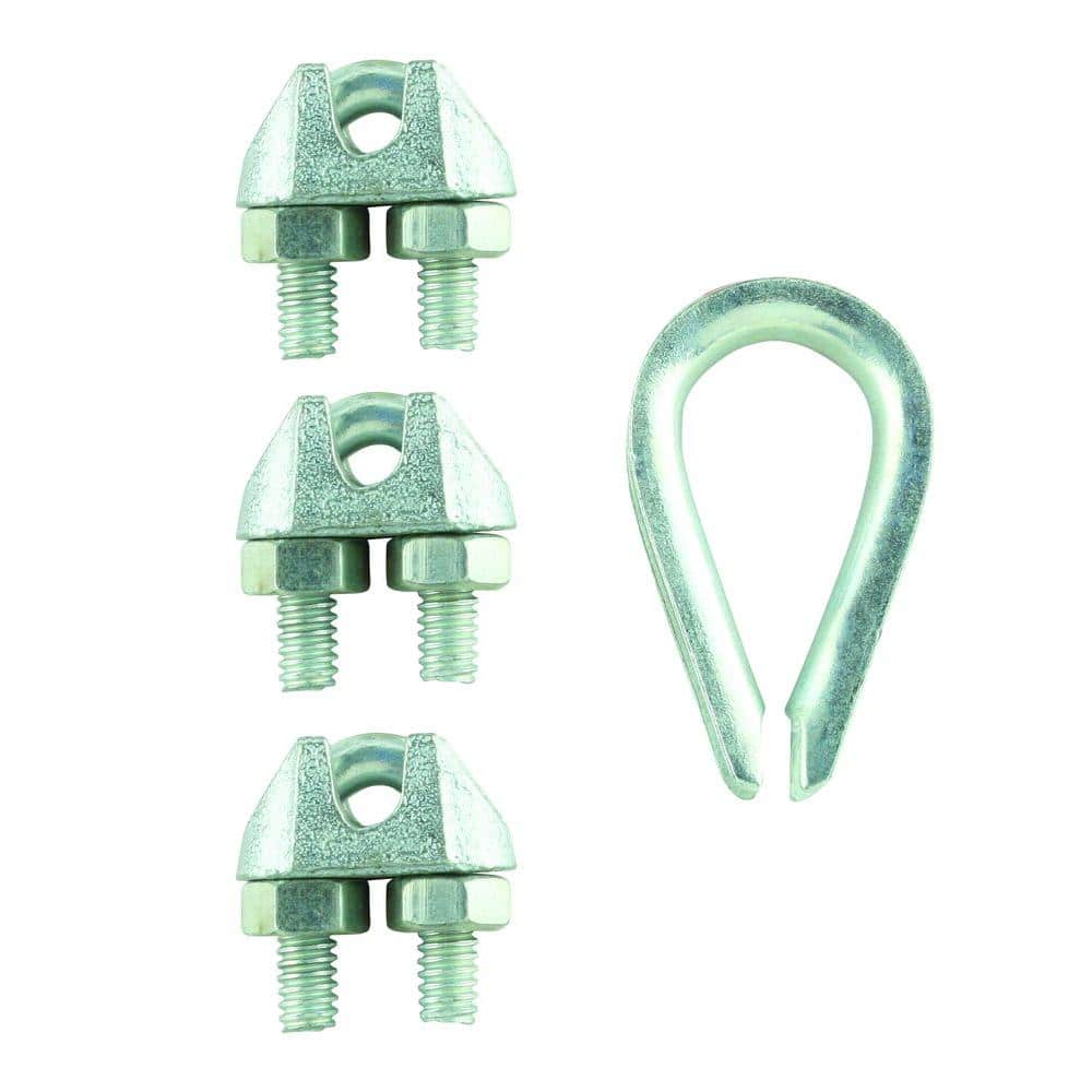 Everbilt — 3/32 in. x 1/8 in. Zinc-Plated Clamp Set (4-Pieces) | Rental Everbilt — 3/32 in. x 1/8 in. Zinc-Plated Clamp Set (4-Pieces) | Rental