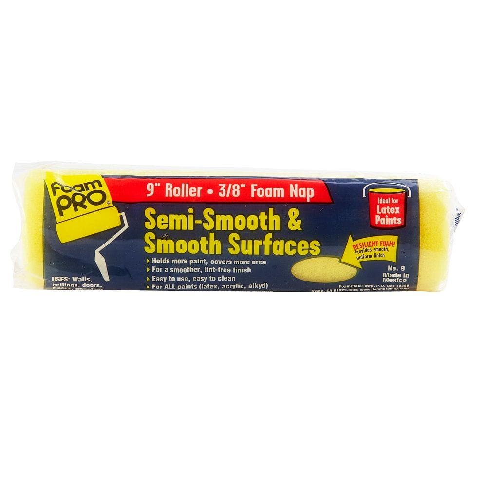 FoamPRO — 9 in. x 3/8 in. Smooth and Semi Smooth Coater Foam Roller Cover | Rental FoamPRO — 9 in. x 3/8 in. Smooth and Semi Smooth Coater Foam Roller Cover | Rental