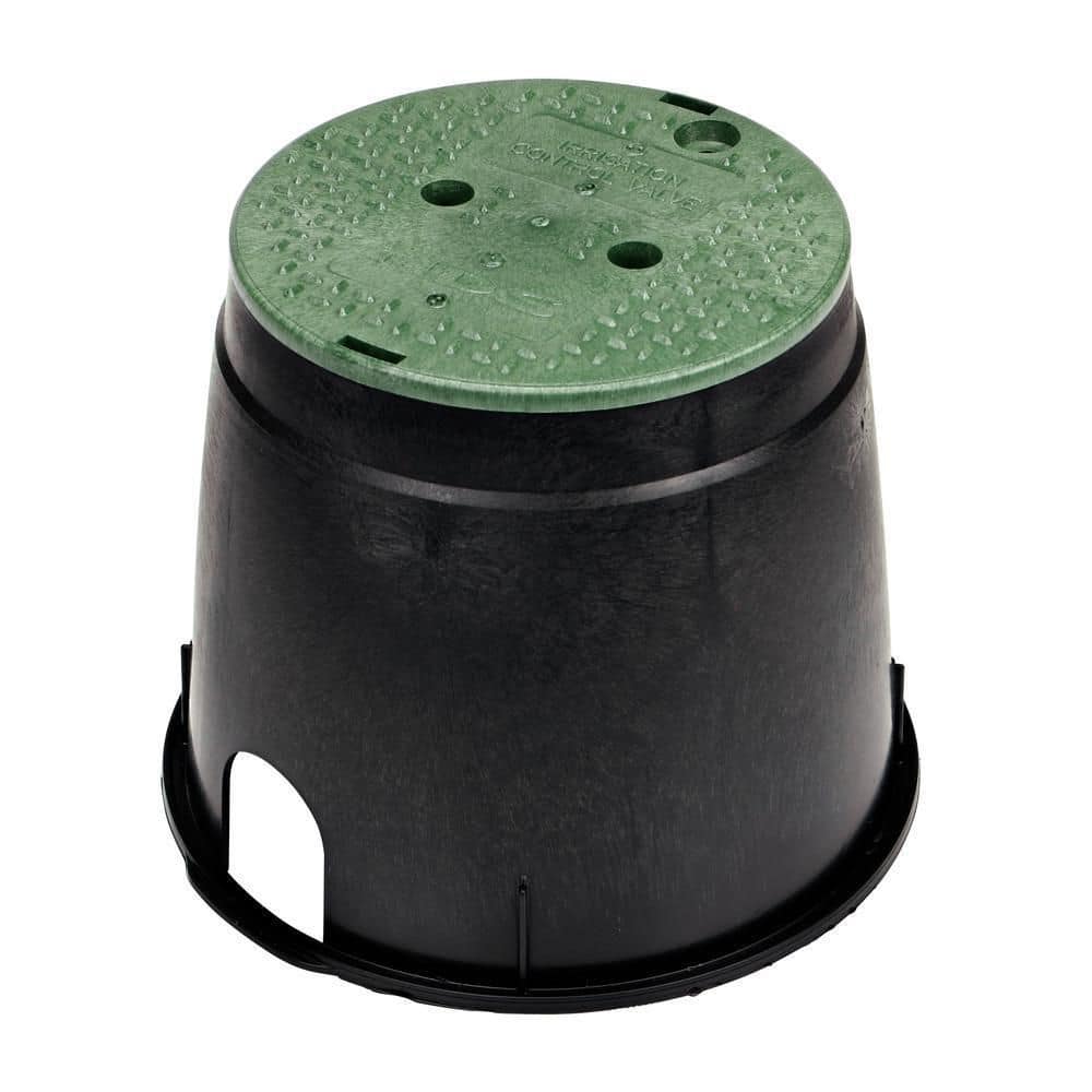 NDS — 10 in. Round Valve Box and Cover, Black Box, Green ICV Cover | Rental NDS — 10 in. Round Valve Box and Cover, Black Box, Green ICV Cover | Rental