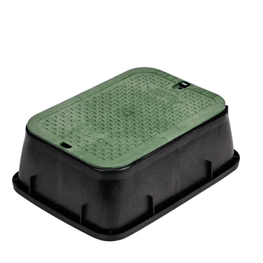 NDS — 14 in. X 19 in. Rectangular Valve Box Extension and Cover, Black Extension, Green ICV Cover | Rental NDS — 14 in. X 19 in. Rectangular Valve Box Extension and Cover, Black Extension, Green ICV Cover | Rental