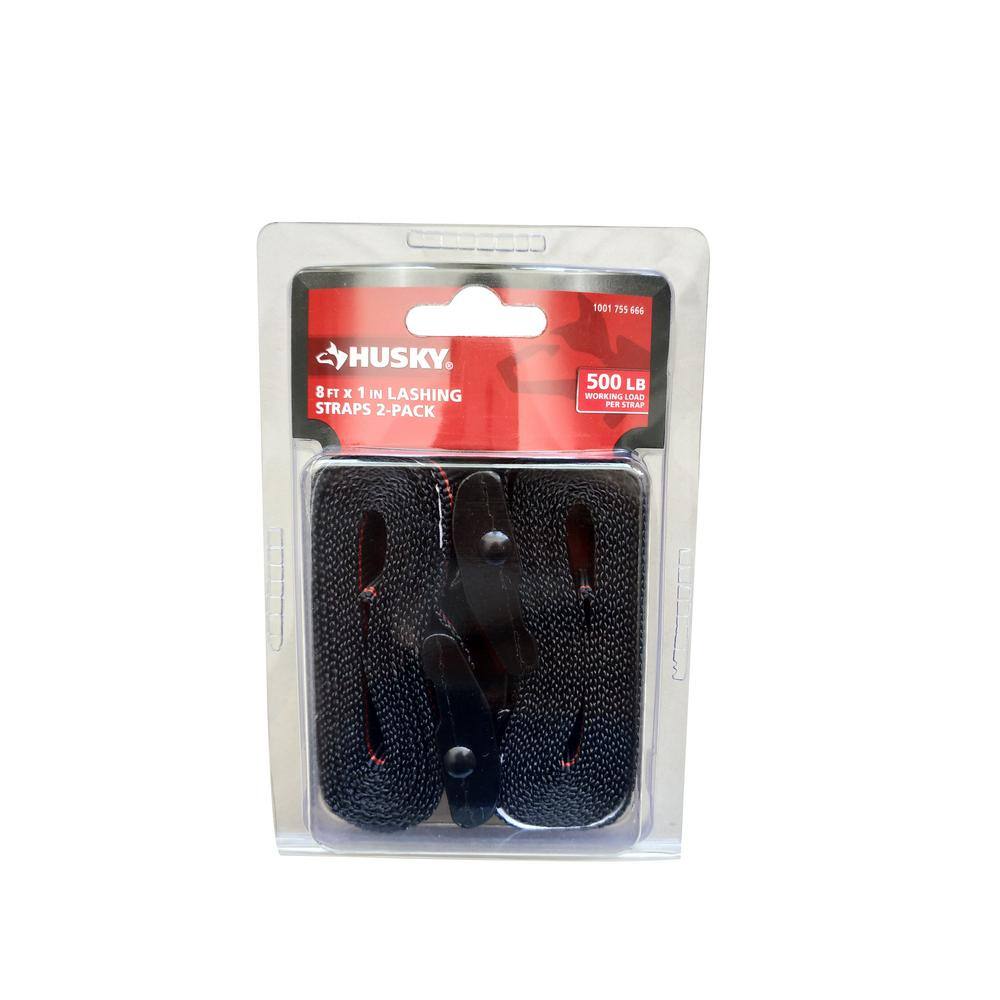 Husky — 8 ft. x 1 in. Lashing Straps 2-Pack | Rental Husky — 8 ft. x 1 in. Lashing Straps 2-Pack | Rental