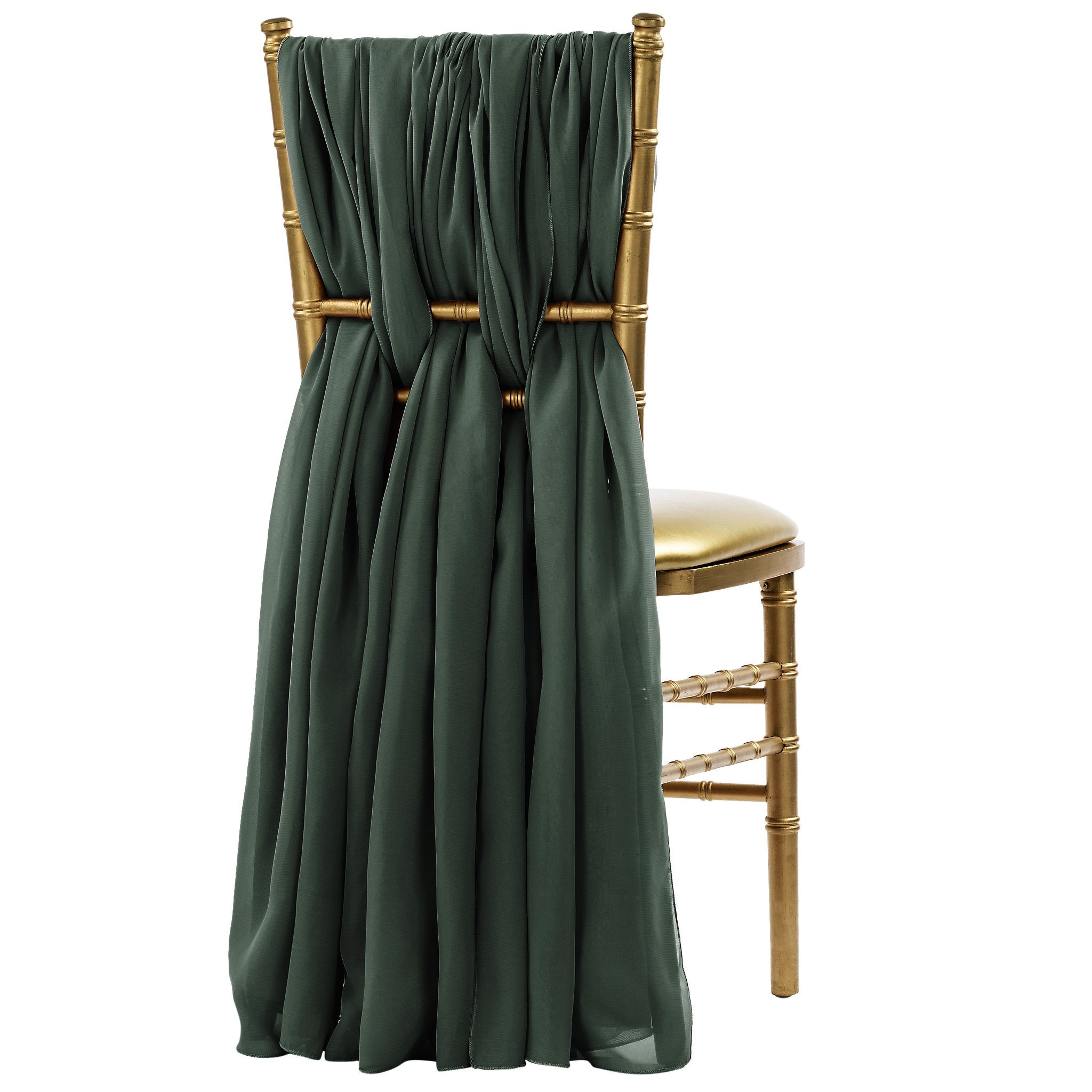 5pcs Pack of Chiffon Chair Sashes/Ties 19″ x 72″ – Hunter Green | Rental 5pcs Pack of Chiffon Chair Sashes/Ties 19″ x 72″ – Hunter Green | Rental