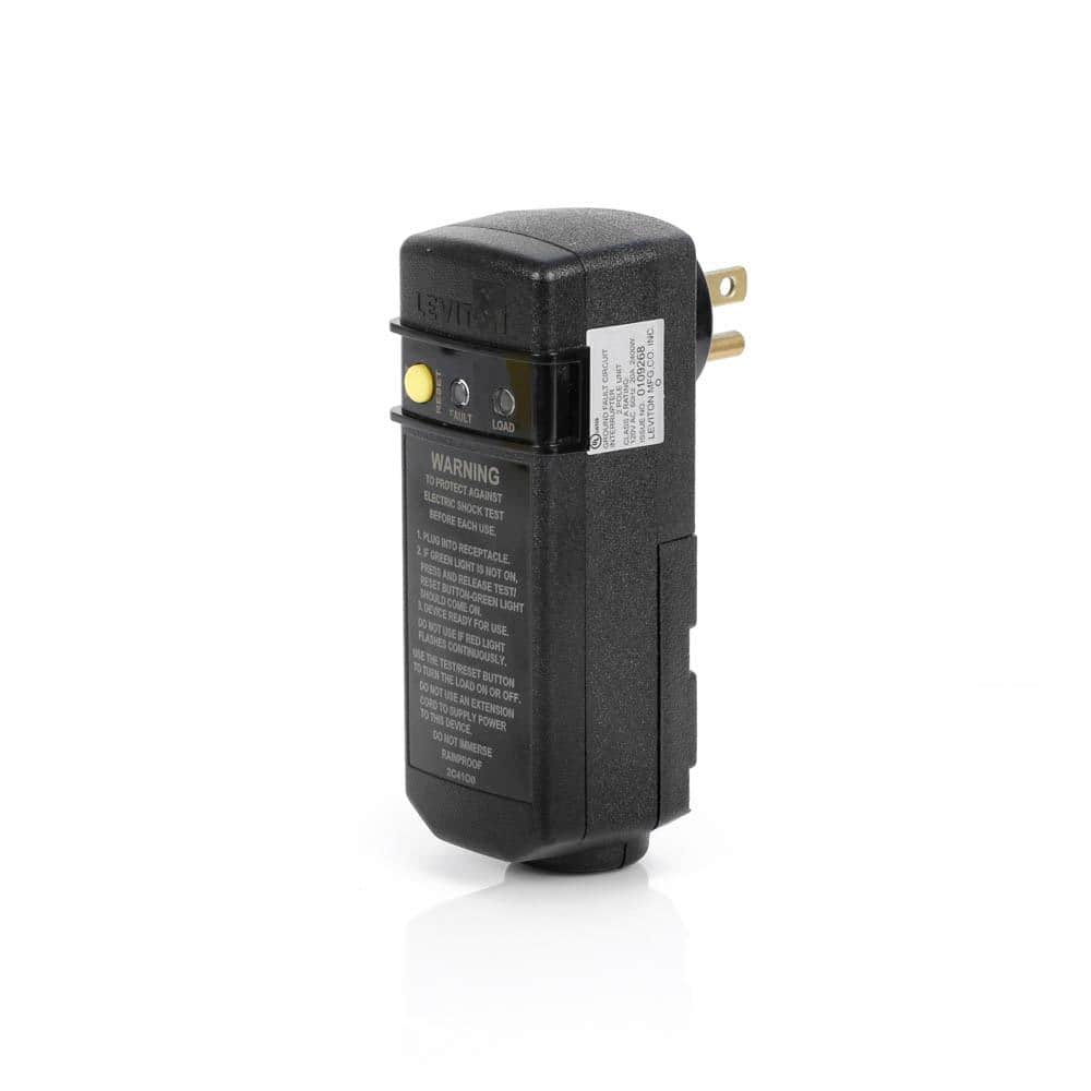 Leviton — 15 Amp 120-Volt AC Self-Test Right Angle Plug-In GFCI Automatic Reset GSRA1-THD | Rental Leviton — 15 Amp 120-Volt AC Self-Test Right Angle Plug-In GFCI Automatic Reset GSRA1-THD | Rental