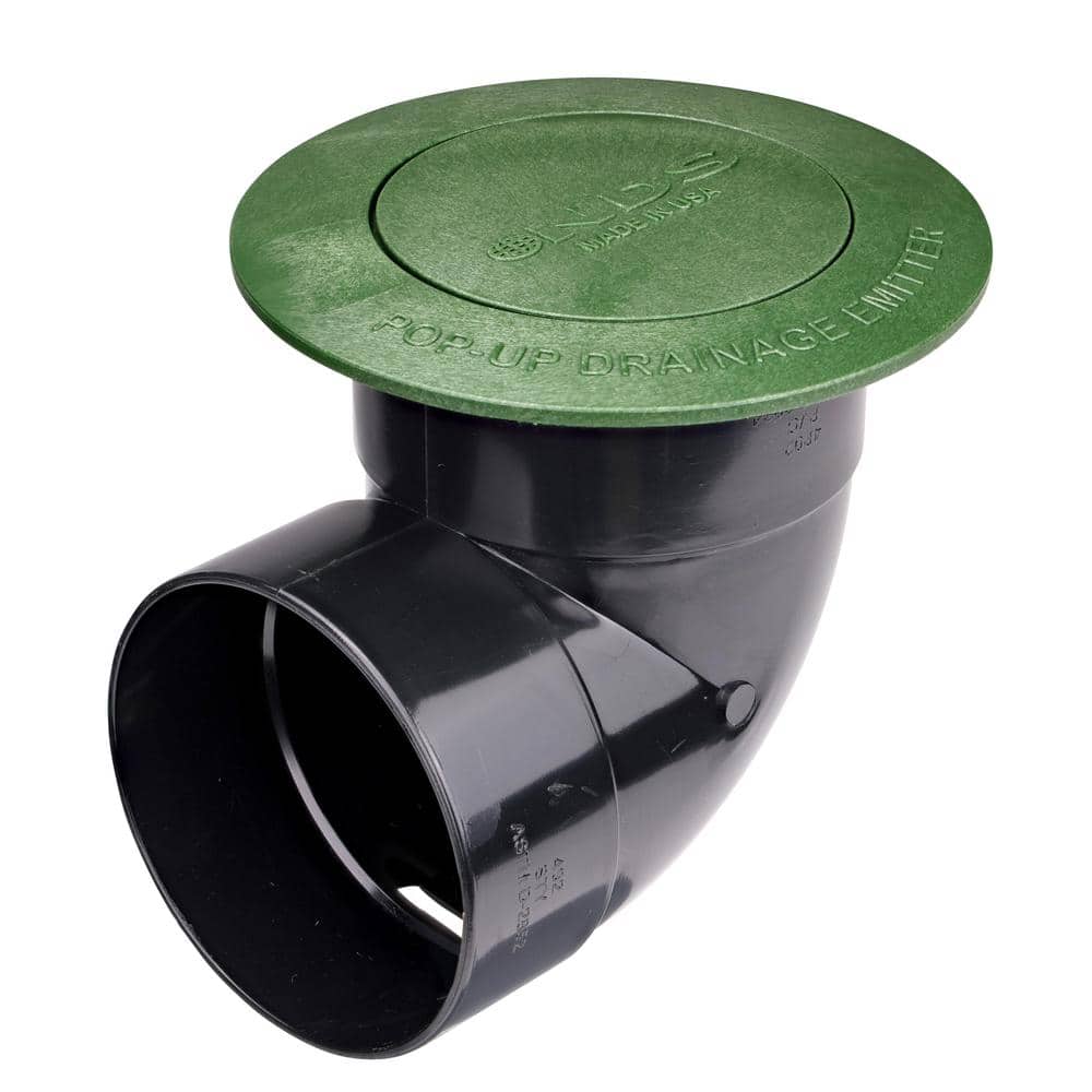 NDS — Pop-Up Drainage Emitter with Elbow for 4 in. Drain Pipes, Green Plastic | Rental NDS — Pop-Up Drainage Emitter with Elbow for 4 in. Drain Pipes, Green Plastic | Rental