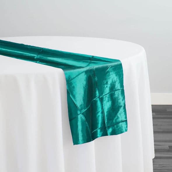 4″ Pintuck Taffeta Table Runner in Oasis 065 | Rental 4″ Pintuck Taffeta Table Runner in Oasis 065 | Rental