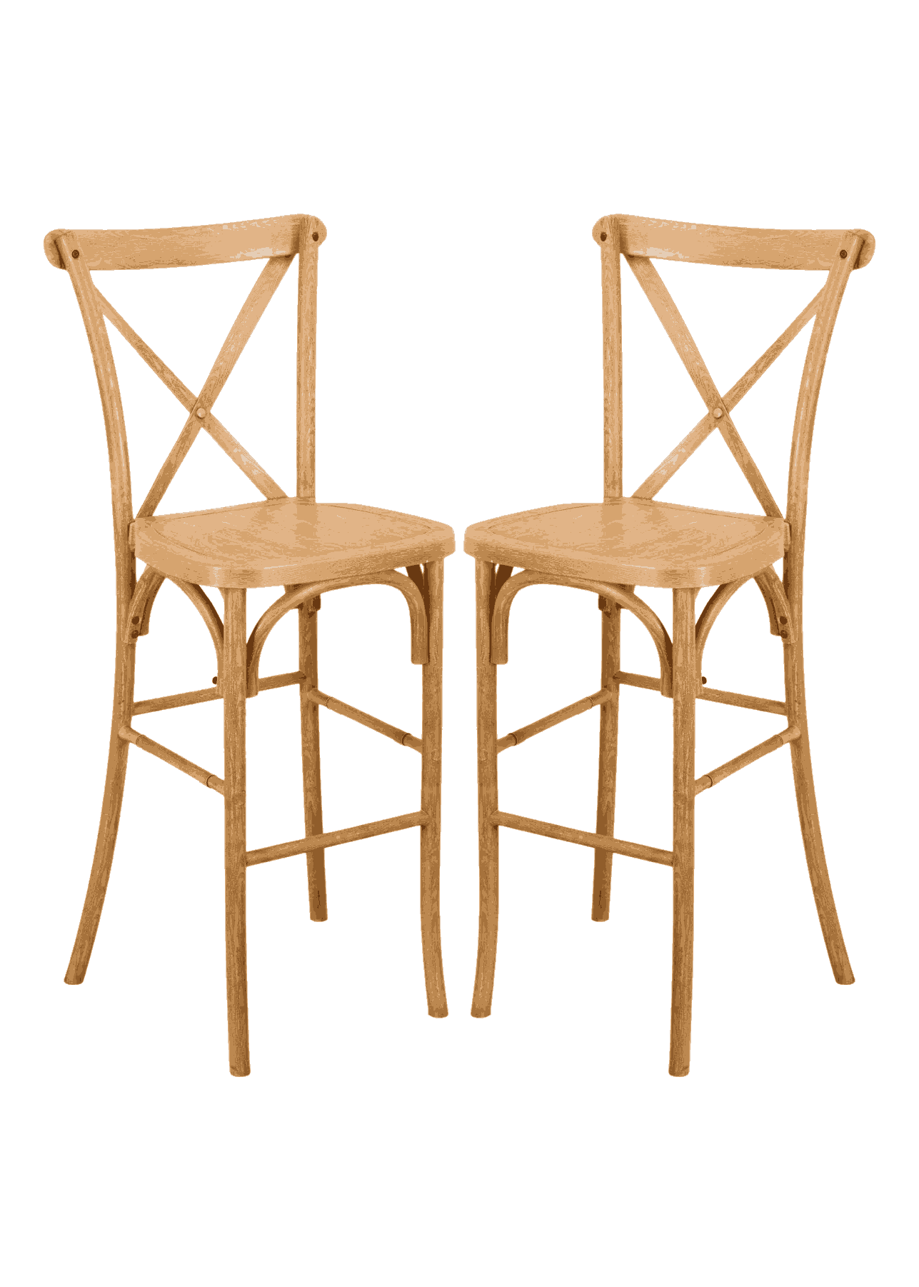 natural resin steel skeleton cross back barstool 2 pack some assembly