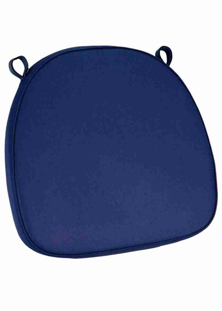Navy Blue Fabric 2” Thick Cross Back Cushion | Rental Navy Blue Fabric 2” Thick Cross Back Cushion | Rental